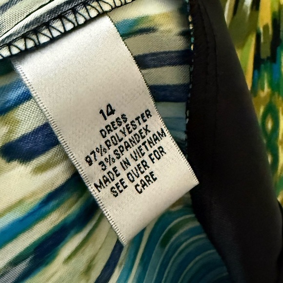 Alyx Limited Green Blue Abstract Print Mini Dress NWT Size 14 - Picture 6 of 7